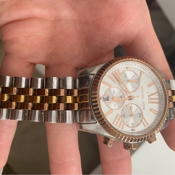 Michael Kors 3-Tone Silver, Rose Gold, Gold Watch main image 8